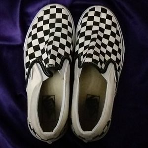 Women's checker board van slip-on